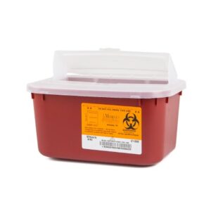 Sharps Container Sharps Red Base 5 H X 10 W X 7 D Inch Horizontal Entry 1 Gallon