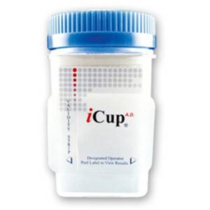 Drugs of Abuse Test Kit iCup A.D. AMP, BZO, COC, mAMP/MET, OPI, THC, (OX, pH, SG) 25 Tests CLIA Non-Waived