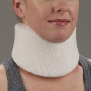 Cervical Collar DeRoyal Lo-Contour Contoured / Firm Density Adult Small One-Piece 3 Inch Height 15-1/2 Inch Length