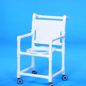 Shower Chair Original Fixed Arms PVC Frame Mesh Backrest 21 Inch Seat Width 300 lbs. Weight Capacity