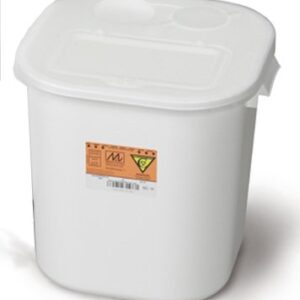 Chemotherapy Waste Container Chemo-Tainer White Base 13-3/4 X 14 X 13-3/4 Inch Horizontal Entry 8 Gallon