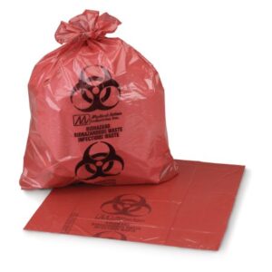Biohazard Waste Bag McKesson Biohazard Symbol / Infectious Waste 40 to 45 gal. Red 40 X 46 Inch