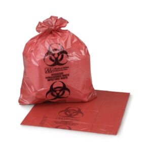 Biohazard Waste Bag McKesson Biohazard Symbol / Infectious Waste 45 to 55 gal. Red 40 X 55 Inch