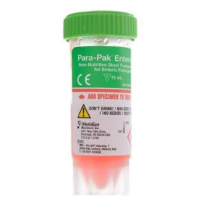 Stool Specimen Container Para-Pak Single-Vial 15 mL Fill (0.5 oz.) Screw Cap with Sampling Device Warning Label / Patient Information NonSterile