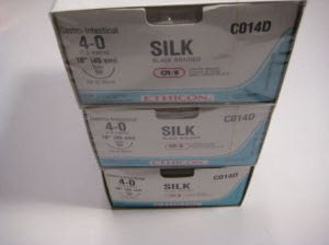 Nonabsorbable Suture with Needle Perma-Hand Silk SH 1/2 Circle Taper Point Needle Size 4-0 Braided