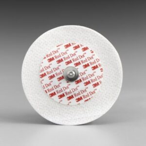 ECG Monitoring Electrode 3M Red Dot Snap Connector Solid Gel Cloth Backing Adult Non-Radiolucent 50 per Pack