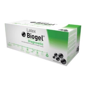Exam Glove Biogel Diagnostic Size 7 NonSterile Latex Extended Cuff Length Micro-Textured Straw Not Rated