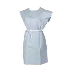 Patient Exam Gown TIDI Medium Blue Disposable