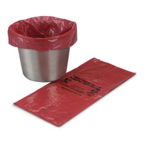 Kick Bucket Waste Bag McKesson Biohazard Symbol / Biohazard / Anti-Static 7 to 10 gal. Red 8 X 12 X 24 Inch