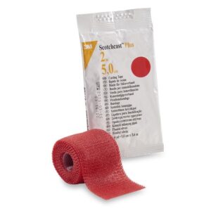 Cast Tape 3M Scotchcast Plus 2 Inch X 12 Foot Fiberglass / Resin Red