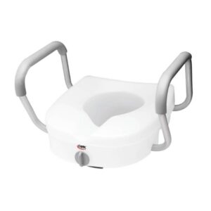 Raised Toilet Seat with Arms Carex E-Z Lock 5 Inch Height Standard / Elongated 300 lbs. Weight Capacity