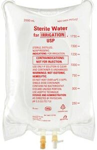 Irrigation Solution Sterile Water for Irrigation Not for Injection Flexible Bag 2,000 mL