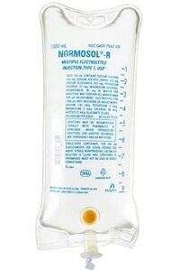 Normosol-R Sodium Chloride / Sodium Acetate / Sodium Gluconate / Potassium Chloride / Magnesium Chloride 526 mg – 222 mg – 502 mg – 37 mg – 30 mg / 100 mL IV Solution 1,000 mL