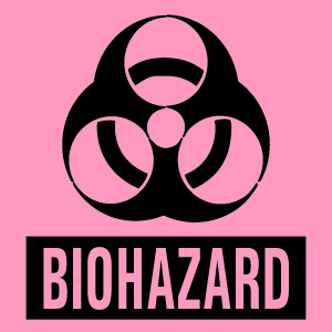 Pre-Printed Label Timemed Caution Label Fluorescent Red Paper Biohazard / Symbol Black Biohazard 1 X 1 Inch