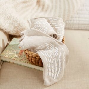 Slipper Socks Care-Steps Unisex Adult Large Single Tread Single Patient Use Beige