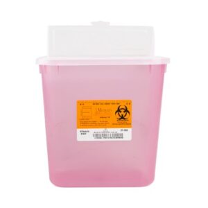Sharps Container Sharps Translucent Red Base 9-1/2 H X 10 W X 7 D Inch Horizontal Entry 2 Gallon