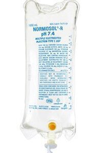Normosol-R pH 7.4 Sodium Chloride / Sodium Acetate / Sodium Gluconate / Potassium Chloride / Magnesium Chloride 526 mg – 222 mg – 502 mg – 37 mg – 30 mg / 100 mL IV Solution 1,000 mL