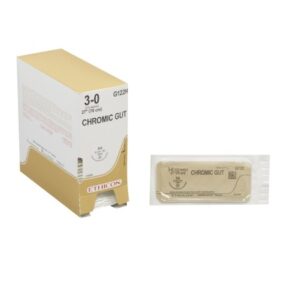 Absorbable Suture with Needle GUT CHROMIC Chromic Gut SH 1/2 Circle Taper Point Needle Size 3-0