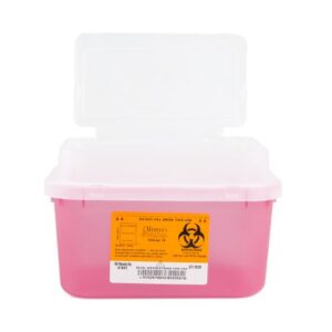 Sharps Container Sharps Translucent Red Base 6-3/4 H X 10 W X 7 D Inch Horizontal Entry 2 Gallon