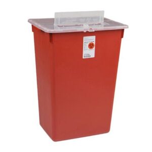 Sharps Container Sharps-A-Gator Red Base 15-1/2 H X 21-1/2 W X 12 D Inch Horizontal Entry 10 Gallon