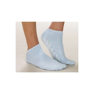 Slipper Socks Care-Steps Unisex Adult / Child Small Single Tread Single Patient Use Moss Green