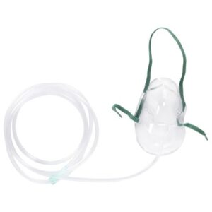 Oxygen Mask AirLife Elongated Style Adult One Size Fits Most Adjustable Head Strap
