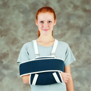 Sling and Swathe Shoulder Immobilizer DeRoyal One Size Fits Most Synthetic Buckle Closure Left or Right Arm