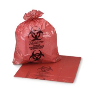 Biohazard Waste Bag McKesson Biohazard Symbol / Infectious Waste 20 to 25 gal. Red 28 X 31 Inch