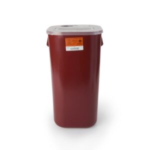 Sharps Container Sharps Red Base 25-1/2 H X 13-1/2 W X 13-1/2 D Inch Horizontal Entry 16 Gallon