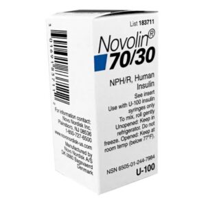Novolin 70/30 NPH, Human Insulin Isophane / Regular Human Insulin 70 U – 30 U / mL Injection 10 mL
