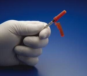 Safety Insulin Syringe with Needle Needle-Pro EDGE 0.5 mL 1/2 Inch 29 Gauge Hinged Safety Needle Regular Wall