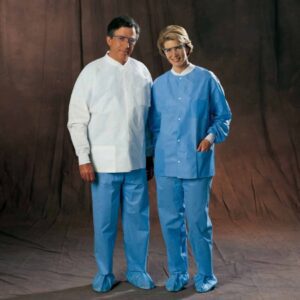 Lab Jacket White Medium Hip Length 3-Layer SMS Disposable