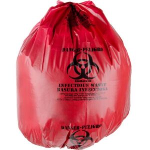 Biohazard Waste Bag Bio-Bag Biohazard Symbol / Danger / Infectious Waste Red