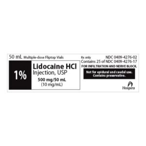 Lidocaine HCl 1%, 10 mg / mL Injection 50 mL