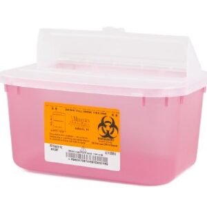 Sharps Container Sharps Translucent Red Base 5 H X 10 W X 7 D Inch Horizontal Entry 1 Gallon
