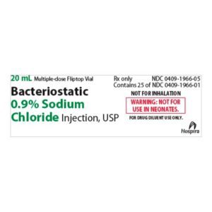 Bacteriostatic Sodium Chloride 0.9% Injection 20 mL