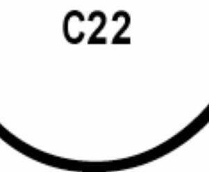 Nonabsorbable Suture with Needle LOOK Nylon C-22 1/2 Circle Reverse Cutting Needle Size 5-0 Monofilament