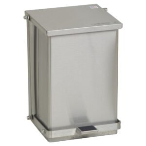 Trash Can Detecto 24 Quart / 6 gal. Silver Stainless Steel Square