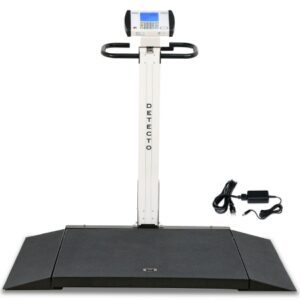 Wheelchair Scale Detecto Digital Display 1000 lbs. / 454 kg Capacity Black / White AC Adapter / Battery Operated
