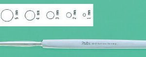 Dermal Curette Miltex Fox 5-1/2 Inch Length Flat Handle 4 mm Tip Semi-Sharp Loop Tip