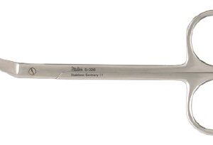 Iris Scissors Miltex 4-1/2 Inch Length OR / Surgical Grade German Stainless Steel NonSterile Finger Ring Handle Angled Sharp Tip / Sharp Tip