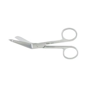 Bandage Scissors Miltex Lister 7-1/4 Inch Length OR / Surgical Grade German Stainless Steel NonSterile Finger Ring Handle Angled Blunt Tip / Blunt Tip