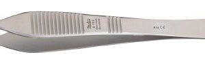 Tissue Forceps Miltex Adson 4-3/4 Inch Length OR / Surgical Grade German Stainless Steel NonSterile NonLocking Thumb Handle Straight 1 X 2 Teeth