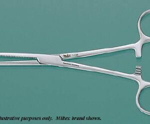 Hemostatic Forceps Miltex Rochester-Pean 7-1/4 Inch Length OR / Surgical Grade German Stainless Steel NonSterile Locking Finger Ring Handle Straight Serrated Tips