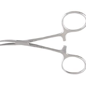 Mosquito Forceps Miltex Hartmann 3-1/2 Inch Length OR / Surgical Grade German Stainless Steel NonSterile Locking Finger Ring Handle Curved Serrated Tips