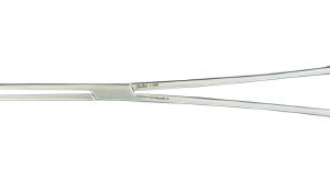 Uterine Dressing Forceps Miltex Bozeman 10-1/2 Inch Length OR / Surgical Grade German Stainless Steel NonSterile Locking Finger Ring Handle Straight Serrated Tips