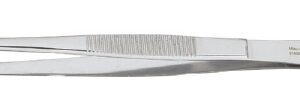 Dressing Forceps Vantage 8 Inch Length Floor / Office Grade Pakistani Stainless Steel NonSterile NonLocking Thumb Handle Straight Serrated Tips