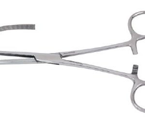 Hemostatic Forceps Vantage Rochester-Pean 8 Inch Length Floor / Office Grade Pakistani Stainless Steel NonSterile Locking Finger Ring Handle Curved Serrated Tips