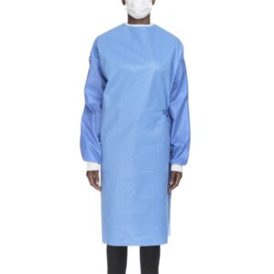 Non-Reinforced Surgical Gown with Towel Astound Large Blue Sterile AAMI Level 3 Disposable