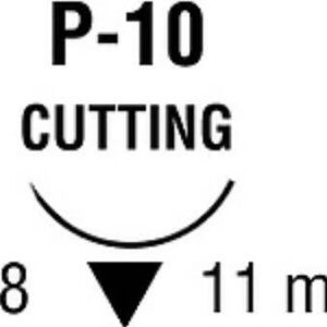 Absorbable Suture with Needle Polysorb Polyester P-10 3/8 Circle Precision Reverse Cutting Needle Size 5-0 Braided